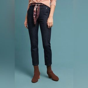 Pilcro and the Letterpress high-rise, slim straight jeans (Anthropologie)